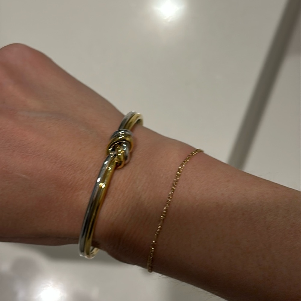 Stylish two tone cuff bracelet